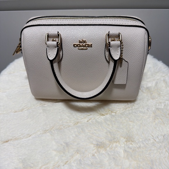 Coach Handbags - Coach Pebbled Leather Mini Satchel in Light Cream with Gold Hardware